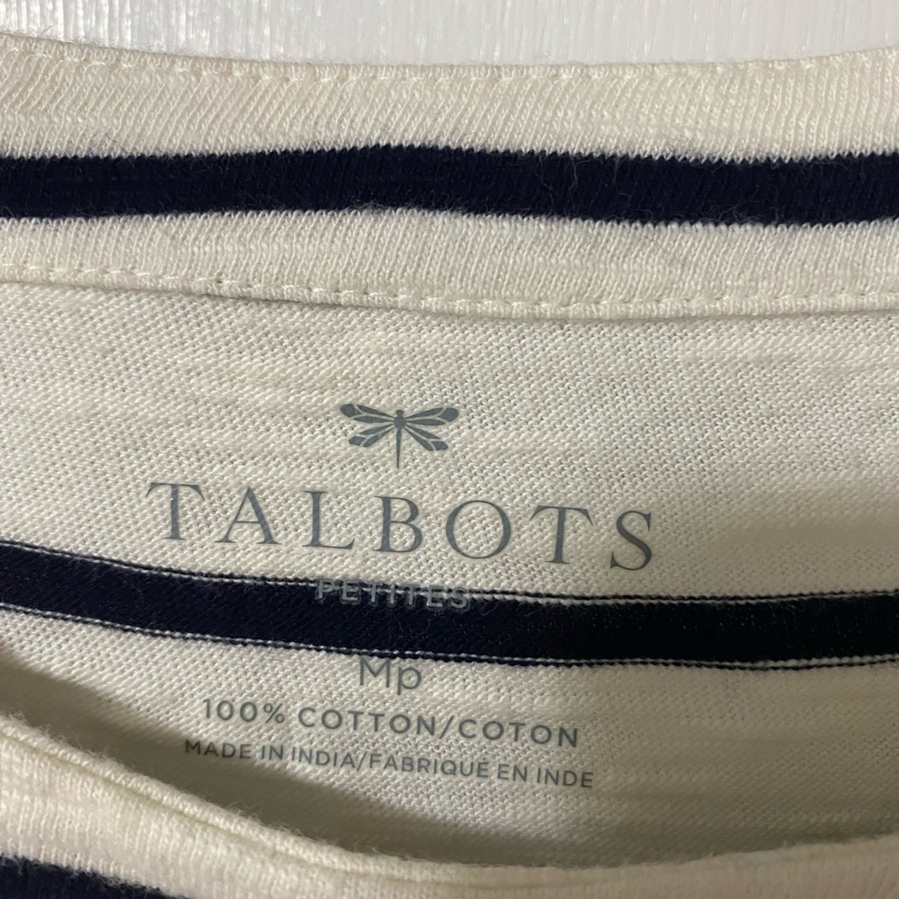 Talbots Women’s Striped Sequined Fox Top - Picture 4 of 5